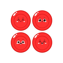 Red Blood Drop Cartoon Character. Vector Illustration Flat Design Isolated On Transparent Background. Red Blood Cell Mascot.