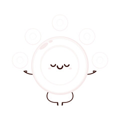 White blood cell character design.  White blood cell on white background.