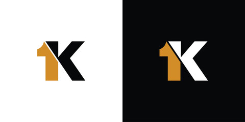 Unique and simple 1K  logo design