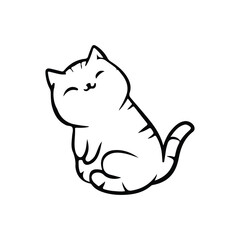 Cat line art vector logo