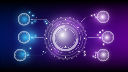 Abstract futuristic - Molecules technology with polygonal shapes on dark blue background. Illustration Vector design digital technology concept. internet network connection design for website.	
