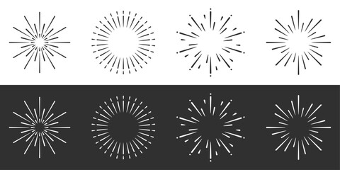 Fireworks black and white design vector illustration