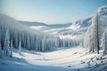 snow covered trees