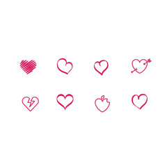 doodle hearts vector design , heart vector