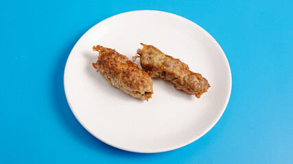 Lula kebab on plate isolated