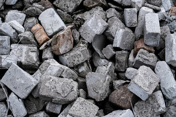 pile of bricks close up