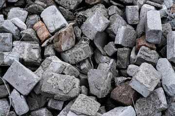 pile of bricks close up