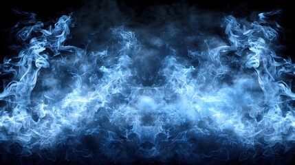 Blue and Black Background With Smoke
