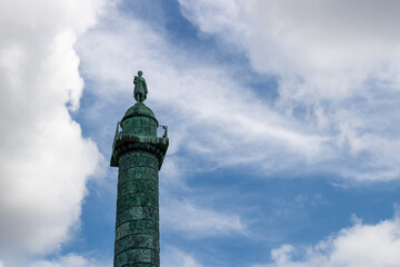 Place and Colonne Vendôme, War monument consisting of a bronze column with bas-relief sculptures...