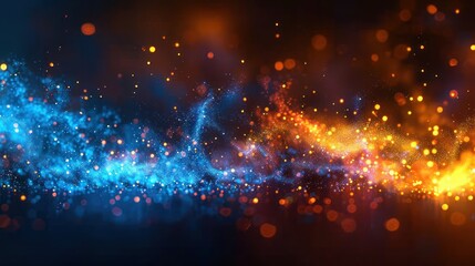 Obraz premium Blue and Yellow Abstract Background With Blurry Lights