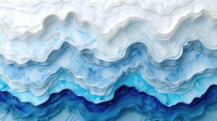 Obraz premium Close Up of Blue and White Paper Sculpture