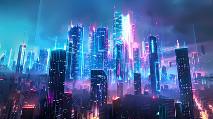 Fototapeta premium City, technology, cool, future, fantasy