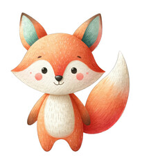 Cute cartoon fox. Little red fox. Illustration for children's book.