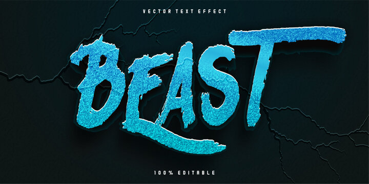 Retro horror text effect editable beast and monster text style