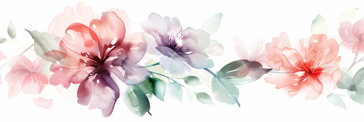watercolor abstract background with flowers