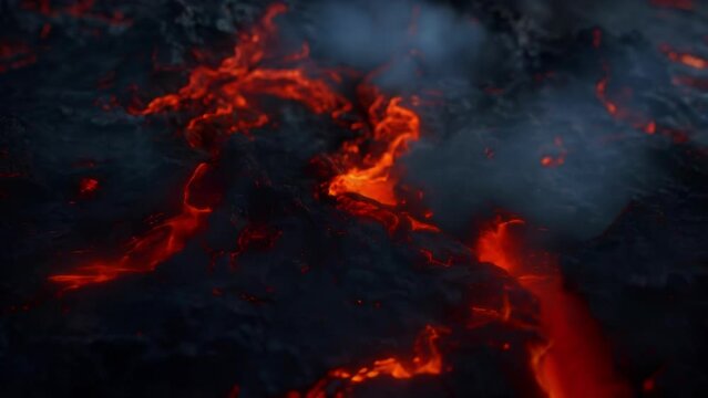 With each step the ground beneath Hellfire Harbingers feet crackles and smolders the air thick with the scent of brimstone as his infernal presence looms. 2d flat cartoon.