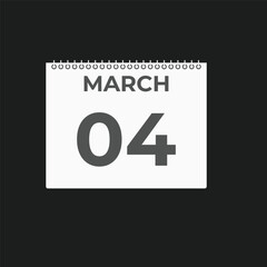March4 calendar reminder. 4 Marchdaily calendar icon template. Calendar 4 Marchicon Design template. Vector illustration

