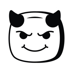 Scary devil with horns, customizable emoji icon in trendy style