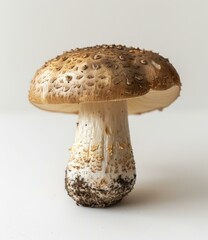 Single inedible mushroom with a large brown cap