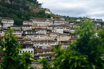 Obraz premium Historic City of Berat in Albania with Its Houses and the Castle on the Hill