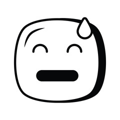 Embarrassed, guilty, worried emoji vector design, isolated on white background