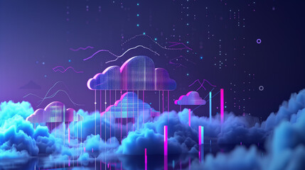  scalability in action with an image of cloud resources dynamically scaling up or down to meet fluctuating demand.
