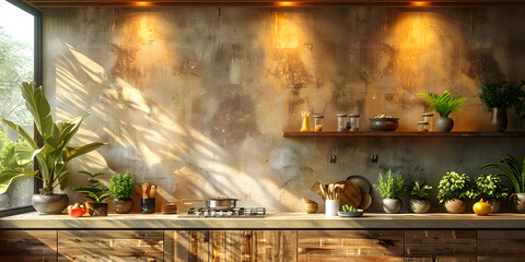 Cozy Kitchen Moment - Home Cooking Inspiration - Stock Photo