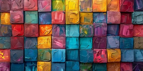 Colorful 3D blocks of different sizes