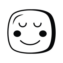 Calm face emoji icon, proud, cool expressions vector design