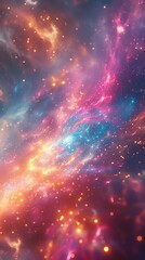 galaxy of Meteor, Watercolor tone, pastel, 3d animator