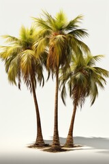 Obraz premium Three Coconut Trees Isolated On White Background