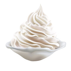 whipped cream element_hyperrealistic_hyper detailed_isolated on transparent background