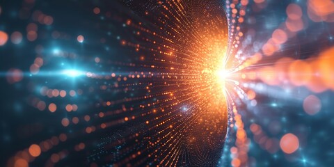 Fototapeta premium Colorful abstract background with vibrant bright lights shining through, creating a dynamic and energetic visual display