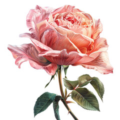 Rose element_hyperrealistic_hyper detailed_isolated on transparent background