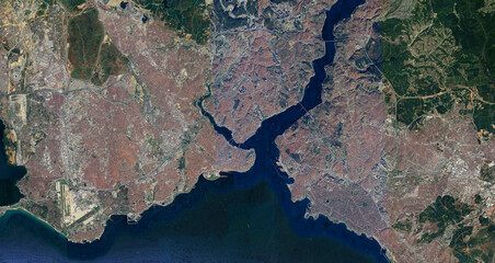 Istanbul Turkey High Resolution Satellite Image zoom in view