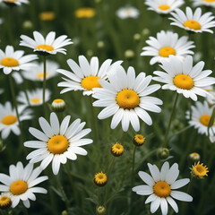 Fototapeta premium daisies in a garden