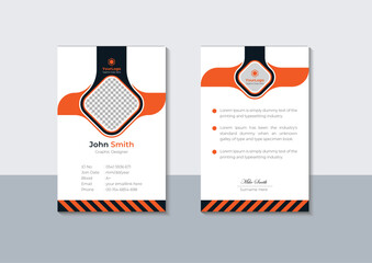 Modern id card design, Creative office id card template, Vector illustrator
