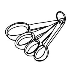 Measuring spoon one line art