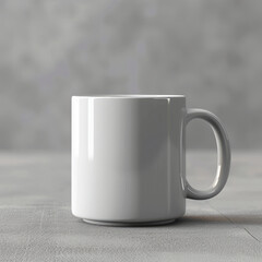 Fototapeta premium White coffee mug on dark background. Mockup concept