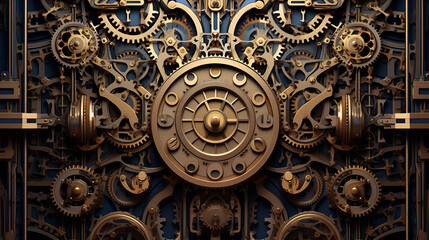 Fototapeta na wymiar antique clock mechanism