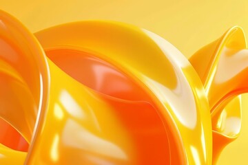dynamic 3d abstract shapes in vibrant yellow and orange futuristic background render