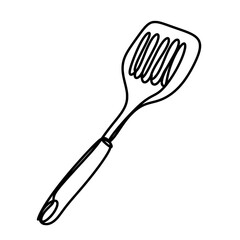 Kitchen spatula one line art