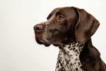elegant german shorthaired pointer dog posing on white background purebred canine portrait