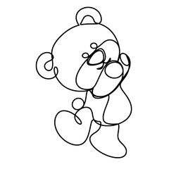 Teddy bear one line art