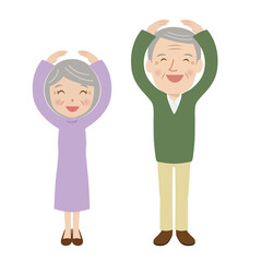 シニア夫婦、オーケー、まる、かわいい