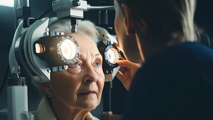 Optometry Appointment: Woman Gets Eyes Checked by Doctor for Vision Health