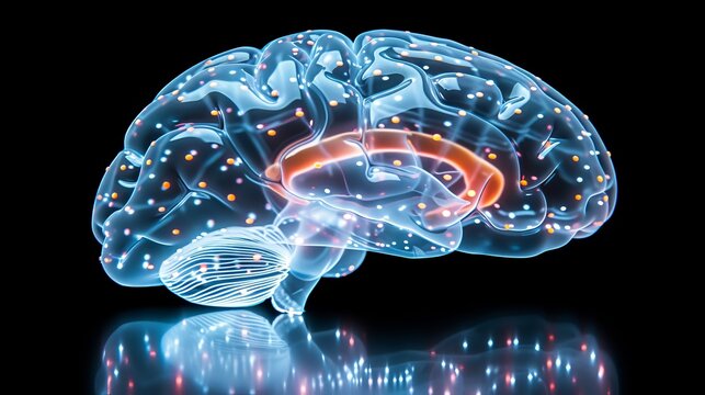 Concept art of a human brain exploding with knowledge and creativity. Bright colors.