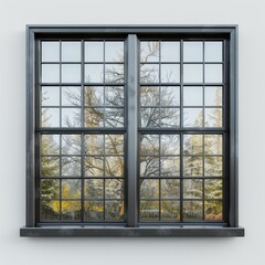 Black metal framed window