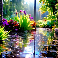 Rainy Morning Garden View