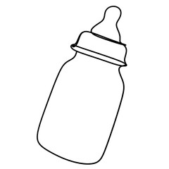  Baby milk bottle one line art
